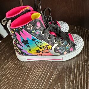 Kids' Light-Up High-Top Sneakers - Black and Pink